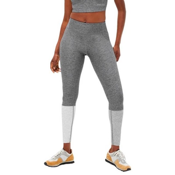 Outdoor Voices Pants - Outdoor Voices 7/8 Dipped Warm Up Leggings Colorblock Ash & Dove Size XS